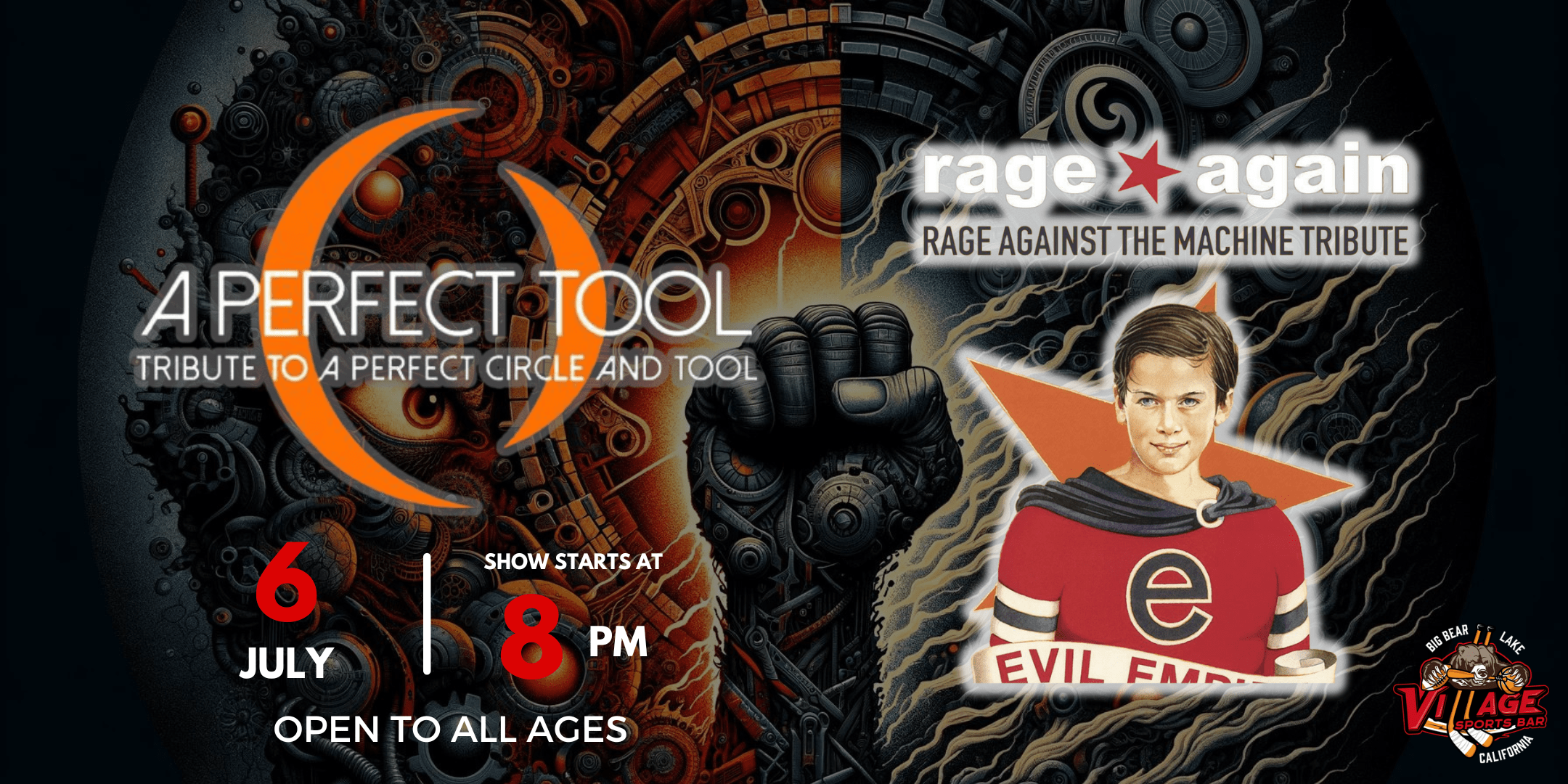 Village Sports Bar Presents: A Perfect Tool, Tribute To Tool & Rage Again, Tribute to Rage Against The Machine